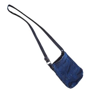 Aocina Denim Crossbody Bag Blue Jean Purse Retro Y2K Adjustable Strap Zip Close